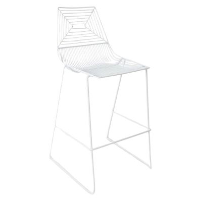 Image of Wire Barstool, White